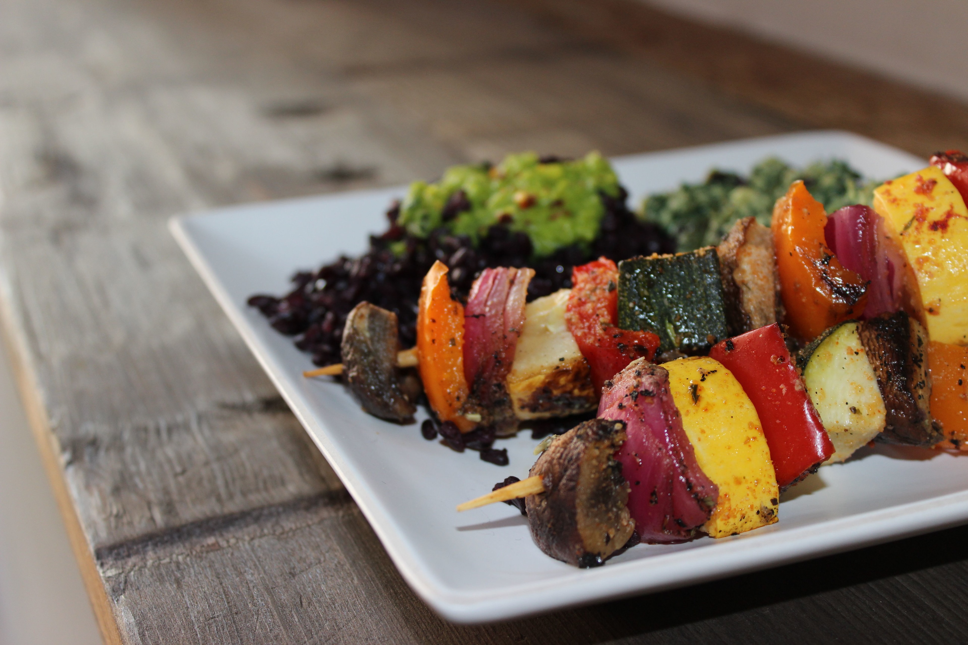 Veggie Kabobs with Black Rice